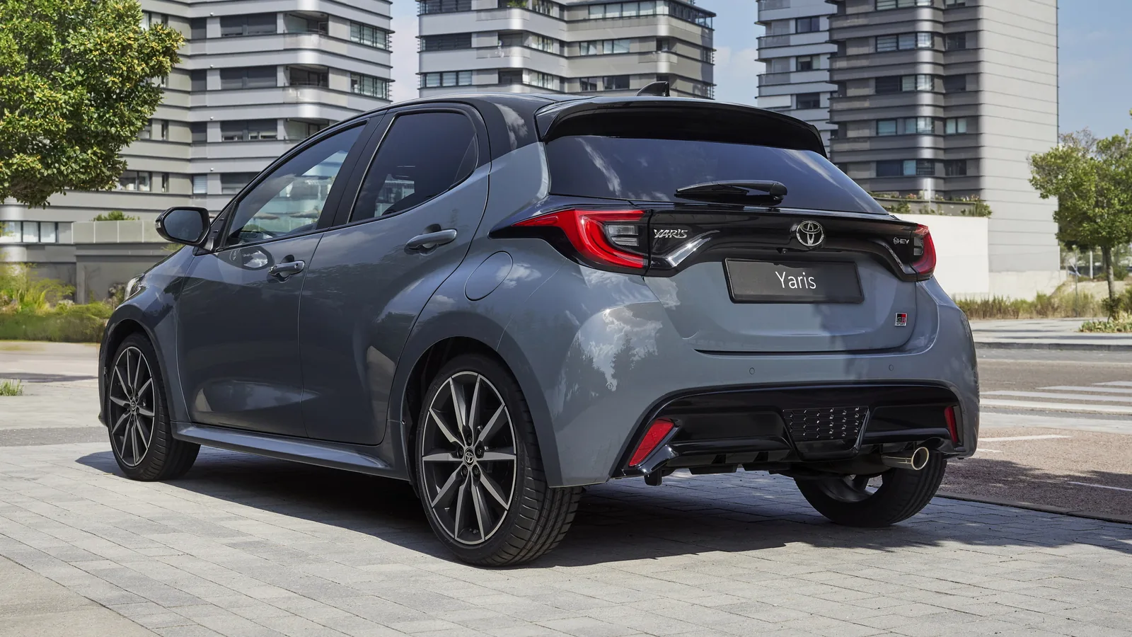 Grey Toyota Yaris GR Sport rear view for Yaris spare parts in Alexandria